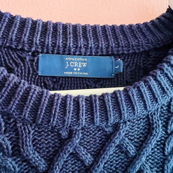 J.Crew Cotton Cable-Knit Crewneck Sweater - Picture 6 of 6